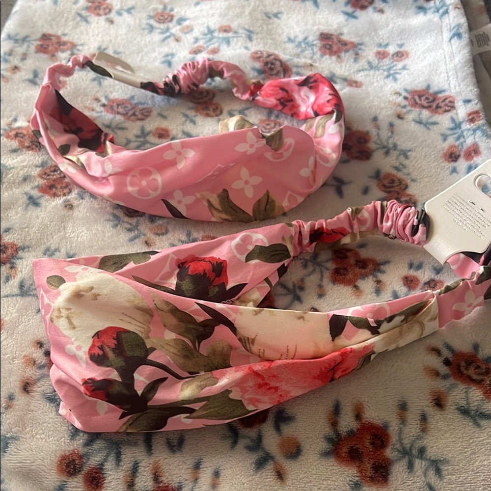 Floral Pink Headband Set
